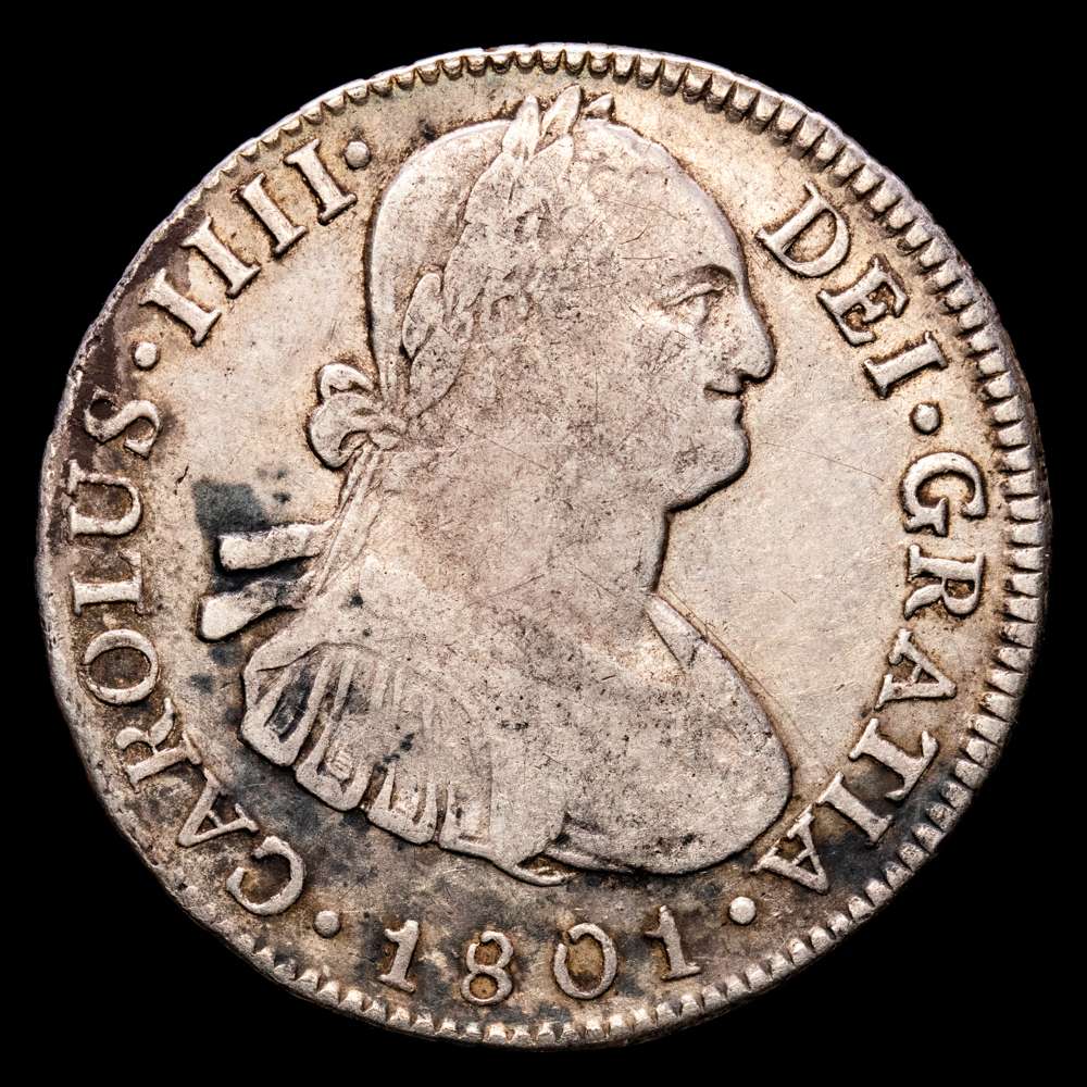 Carlos IV. 4 Reales. (13,23 g.). Potosí. 1801. Ensayador P·P. Aureo y Calicó-878. MBC.