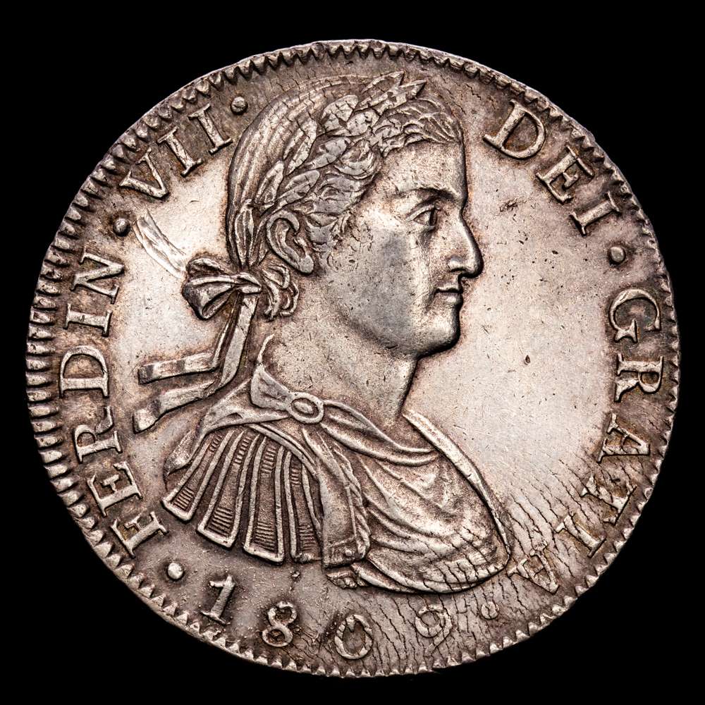 Fernando VII. 8 Reales. (27,01 g.). México. 1809. T·H. AC-1308. EBC. Pátina