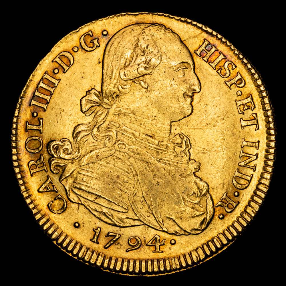 Carlos IV 8 Escudos (26,94 g.). 1794. Ensayador J·F. AC-1665 .MBC+