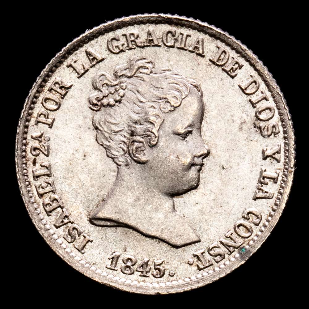 Isabel II. 1 Real. (1,49 g.). Madrid. 1845. CL. AC-298. EBC+. Escasa así