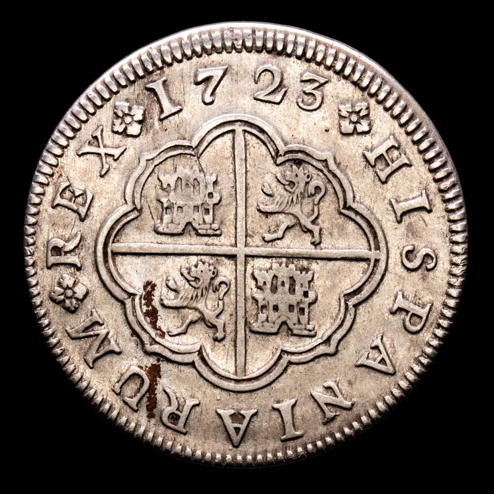 Felipe V. 2 Reales. (5,76 g.). Segovia. 1721. Ensayador F. Aureo y Calicó – 954. EBC-.