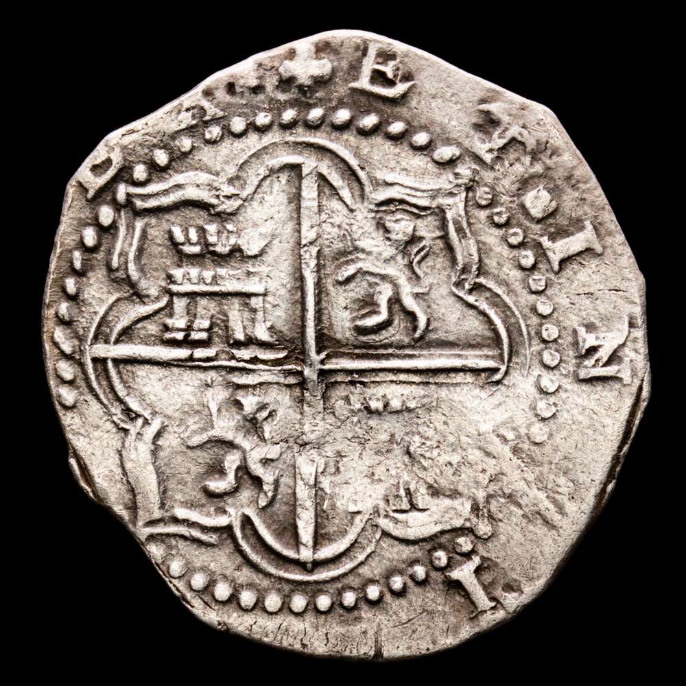 Felipe II (1556-1598). 2 reales. ND (1578-1595). Potosí. B. (Cal-370). Ag. 6,71 g. MBC