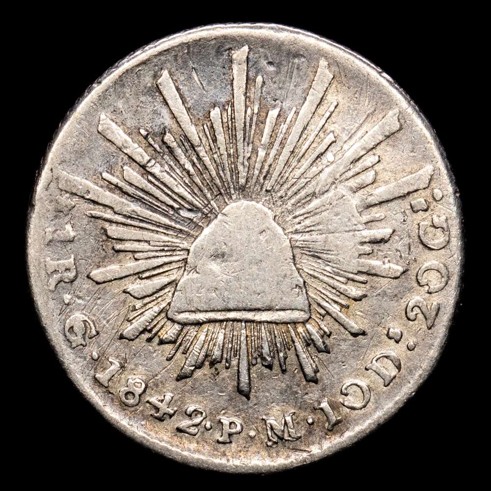 México. 1 Real. (3,27 g.). Guanajuato. 1842. P·M. KM-372,6. MBC-.