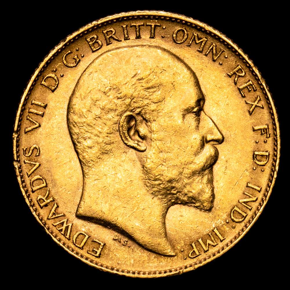 Gran Bretaña – Edward VII. Half-sovereign. (4,01 g.). London. 1909. KM-804. XF.