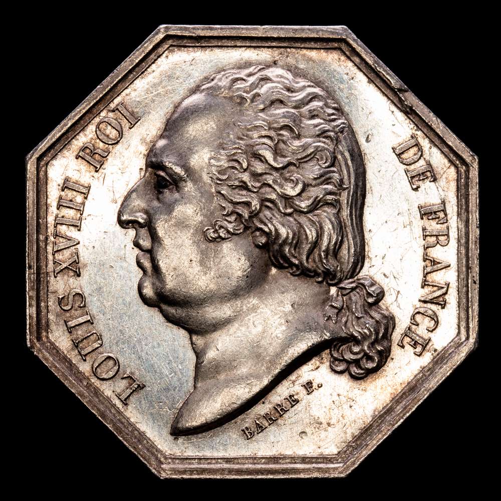 Francia – Louis XVIII. Jetón. (12,35 g.). París. 1818. UNC-.