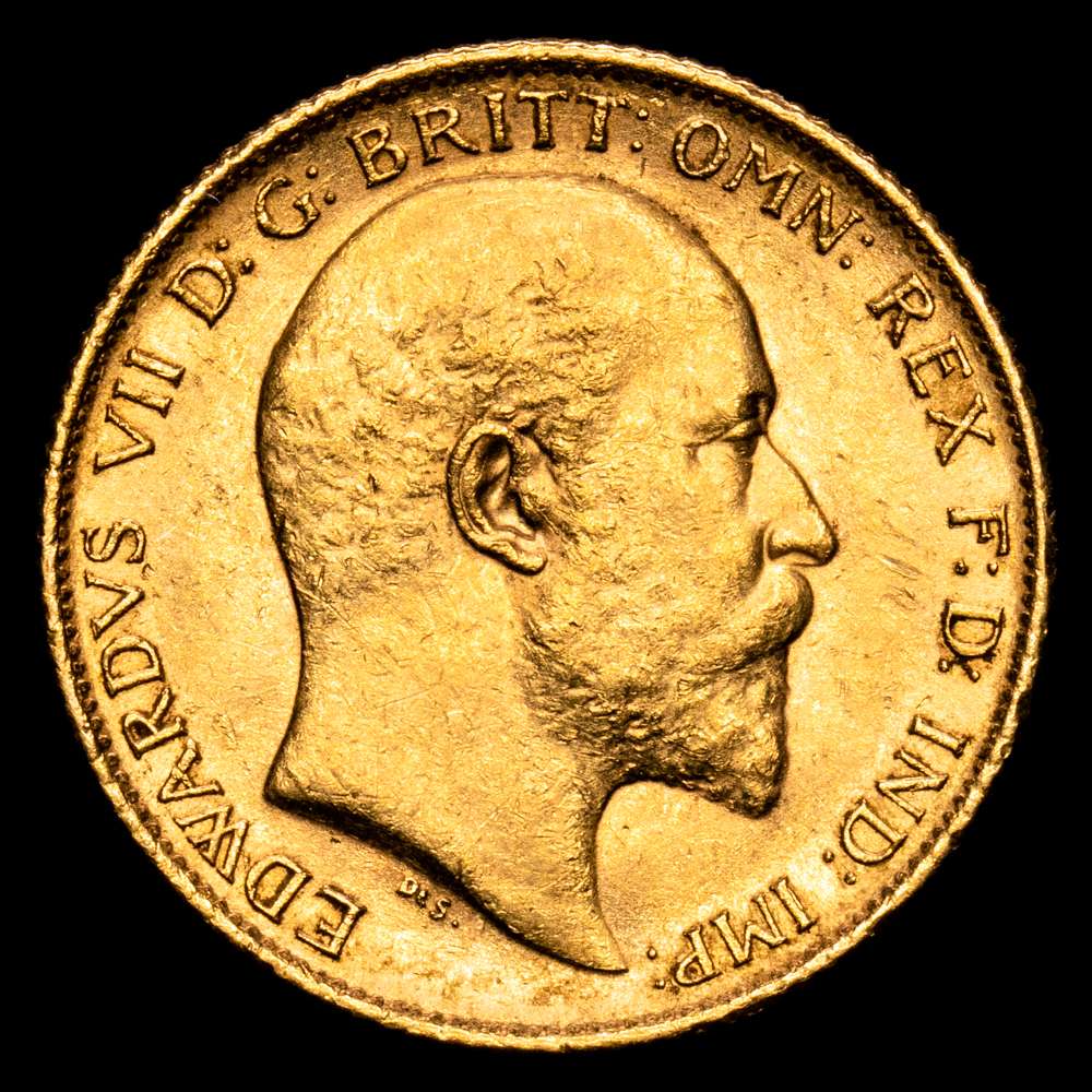 Gran Bretaña – Edward VII. Half-sovereign. (4,00 g.). London. 1906. S-3974B. XF