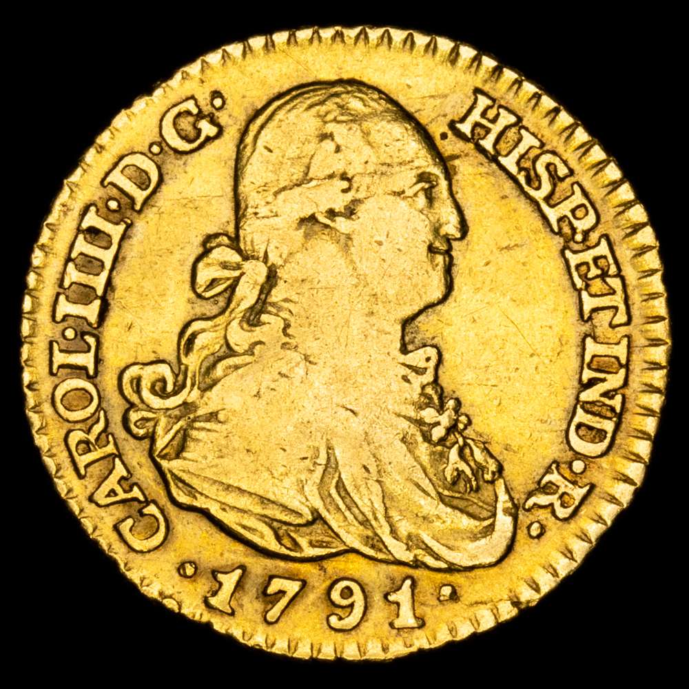 Carlos IV. 1 Escudo. (3,33g.). Madrid. 1791. Ensayador M·F. AC-1108. MBC+.