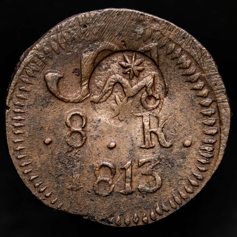 GUERRA DE INDEPENDENCIA. Fernando VII. 8 Reales. (16,38 g.). Morelos. 1813. AC-1343. MBC+.