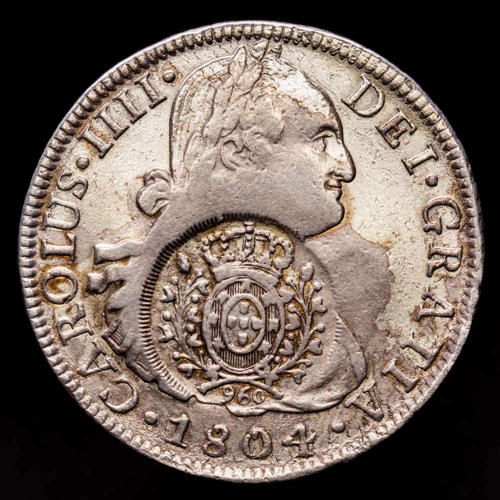 Carlos IV. 8 Reales. (26,63 g.). México. 1804. T·H. KM-243. MBC. 960 Reis. Rara