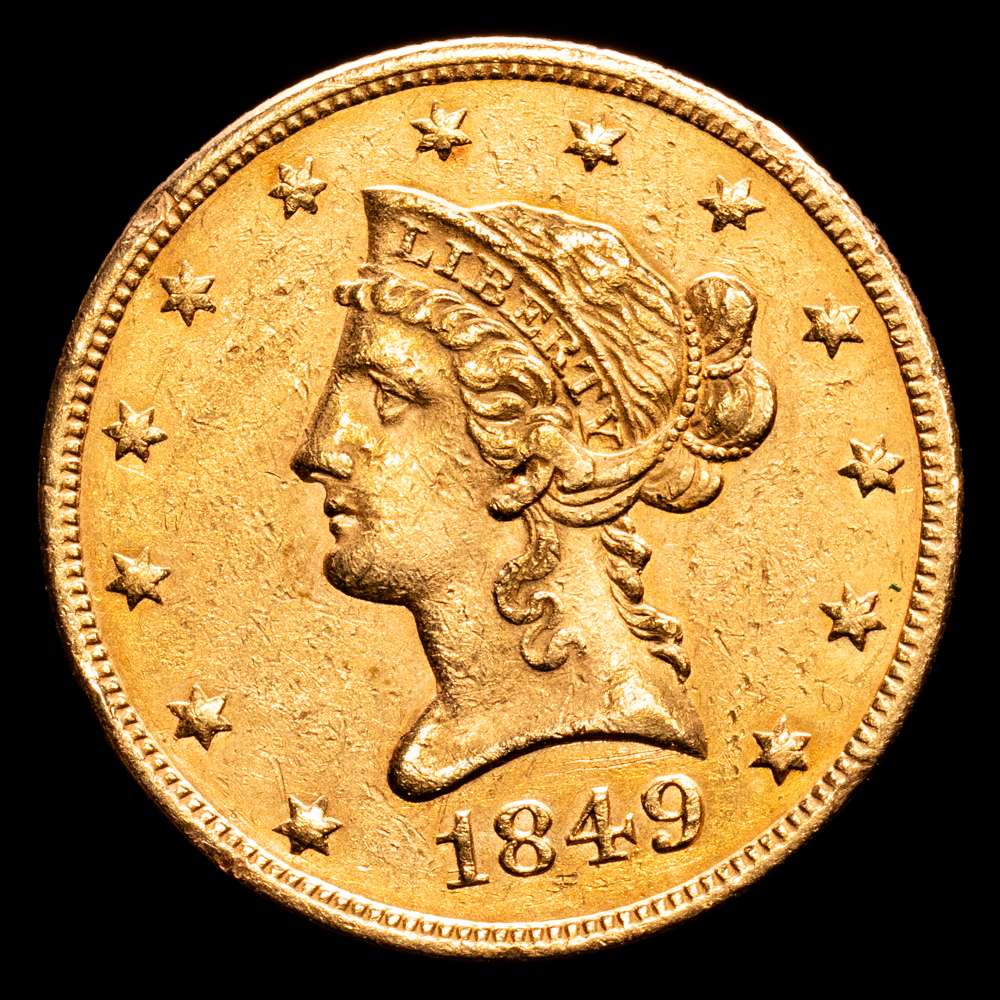 Estados Unidos. 10 Dollars. (16,67 g.). Philadelphia. 1849. KM-66.2. VF+.