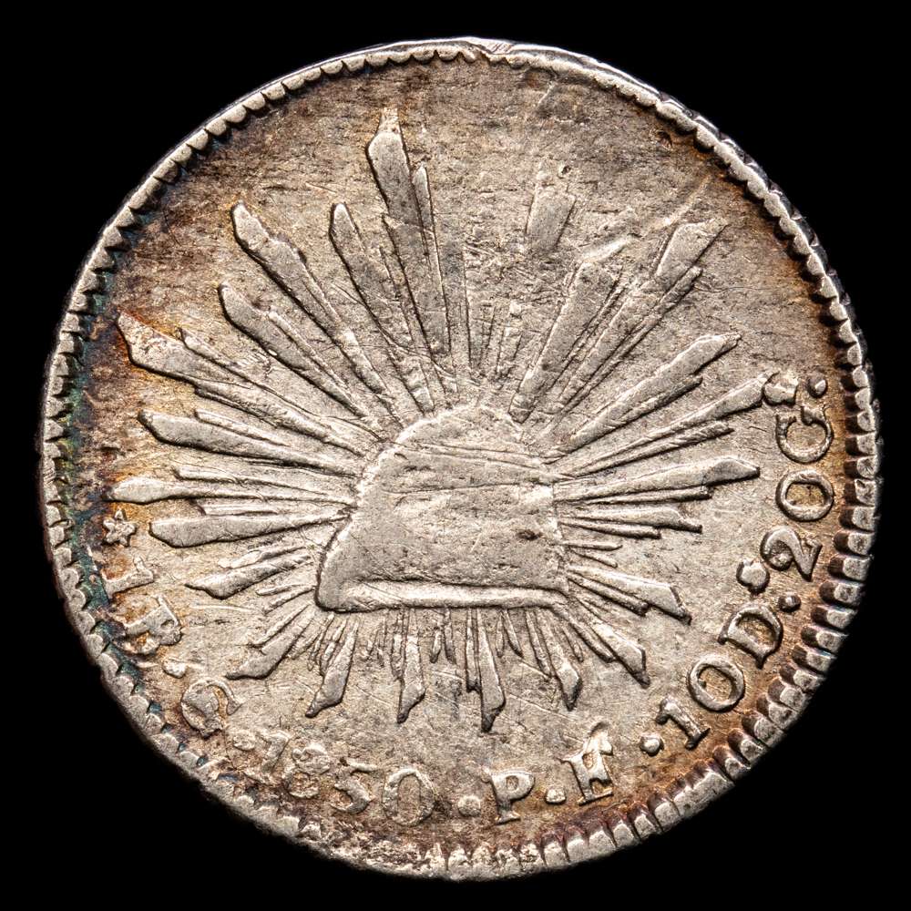 México. 1 Real. (3,35 g.). Guanajuato. 1850. P·F. KM-370,6. MBC.