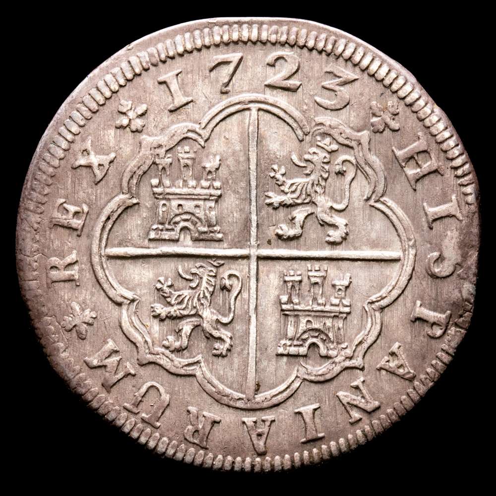 Felipe V. 2 Reales. (5,75 g.). Madrid. 1723. A. AC-777. EBC-. Pátina