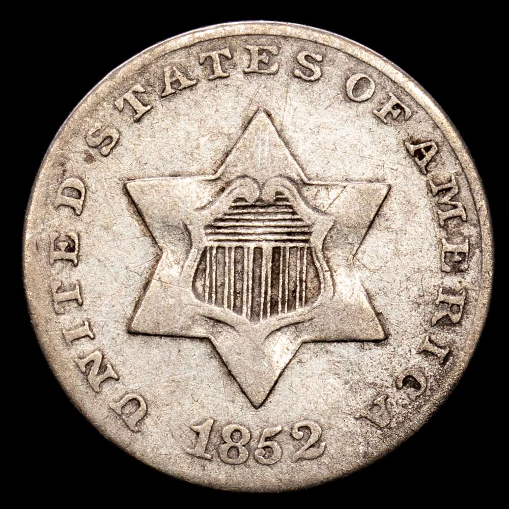 Estados Unidos. 3 Centavos. (0,79 g.). 1852. KM-88. F+.