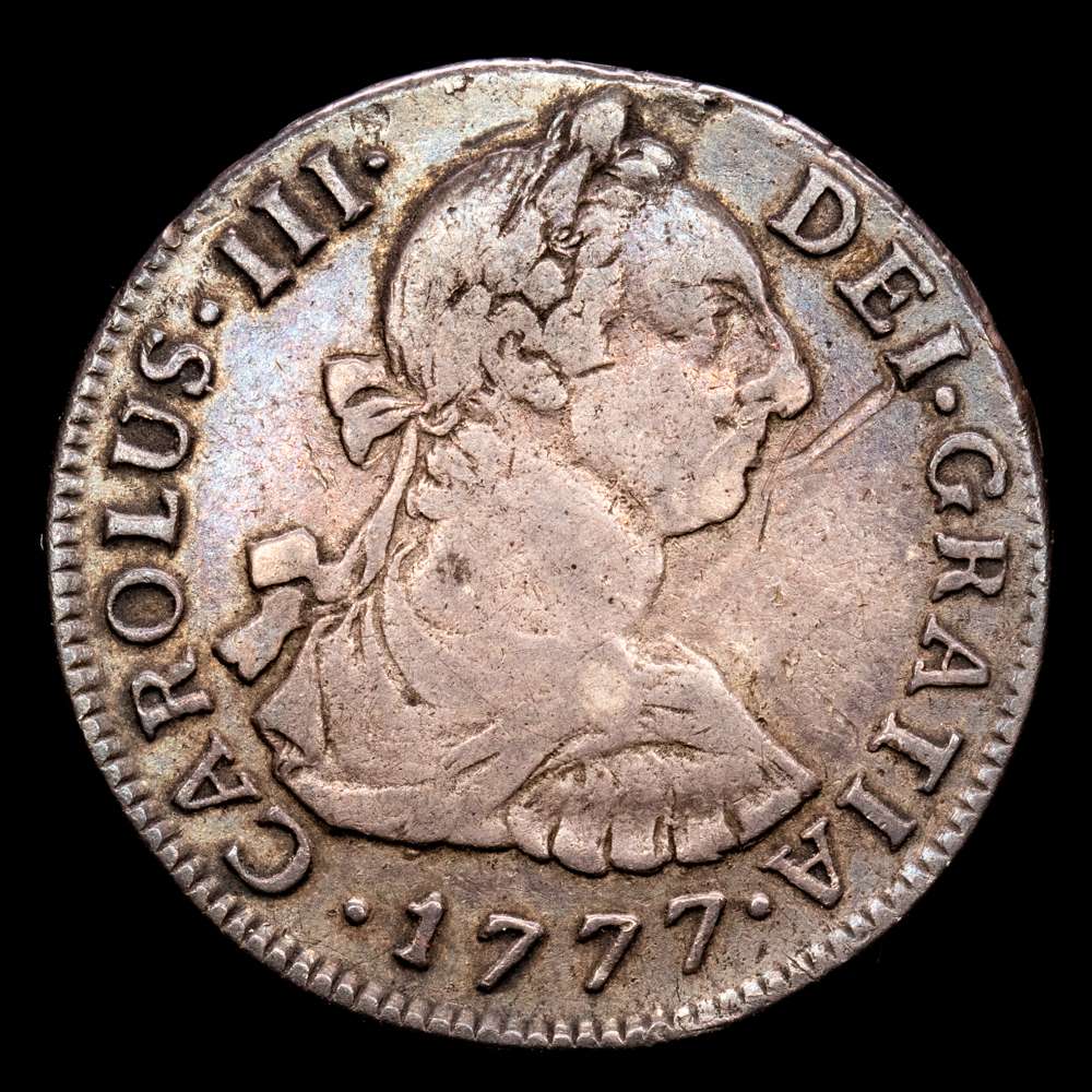 Carlos III. 2 Reales. (6,71 g.). Lima. 1777. M·J. AC-590. MBC.