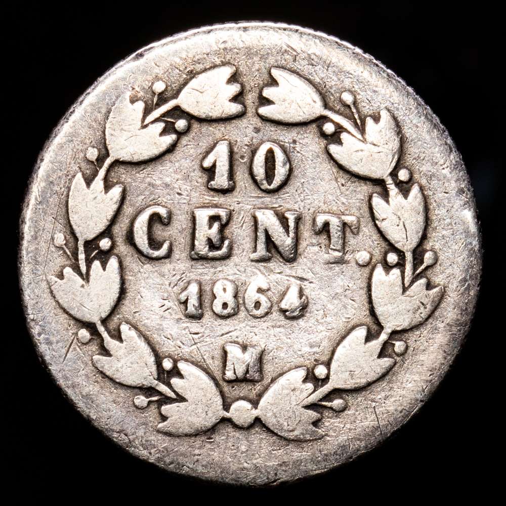 México. 10 Centavos. (2,45 g.). México. 1864. M. KM-386,1. VF.