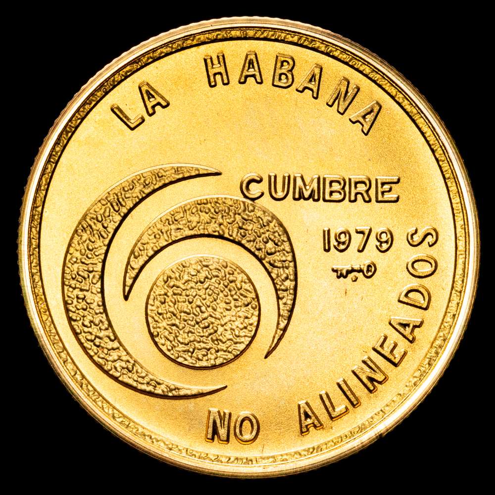 Cuba. 1979. 100 pesos. (Fr. 9) (KM. 45). Cumbre de países no alineados. AU. 12,01 g. S/C.