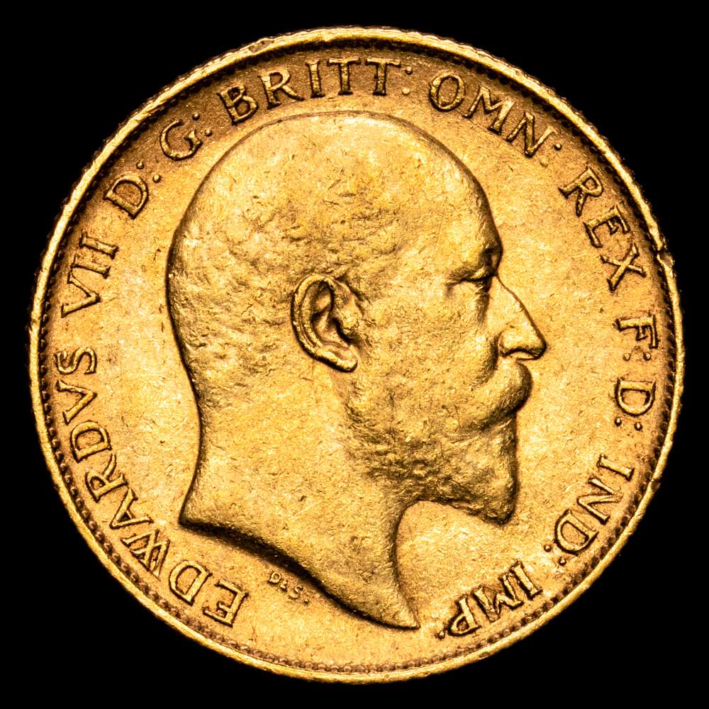 Gran Bretaña – Edward VII. Half-sovereign. (4,00 g.). London. 1907. Fr-401. XF