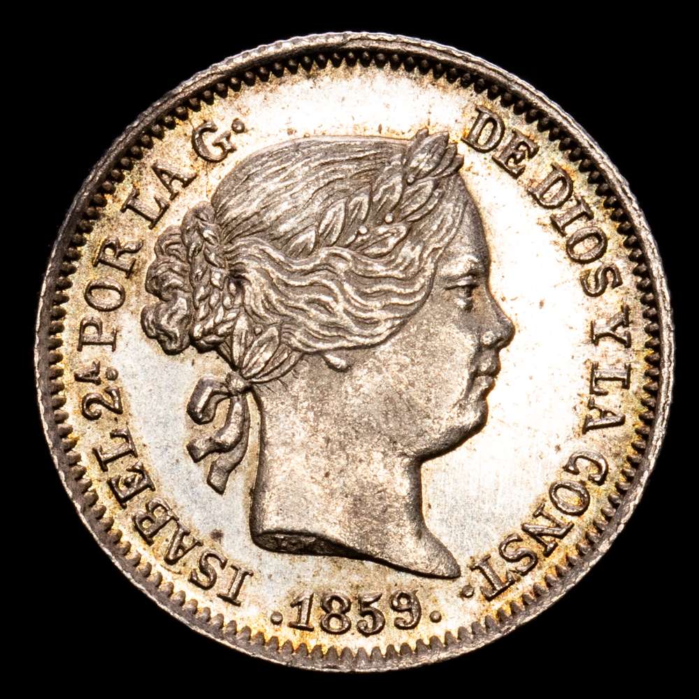 Isabel II. 1 Real. (1,31 g.). Madrid. 1859. AC-308. EBC+. Brillo original