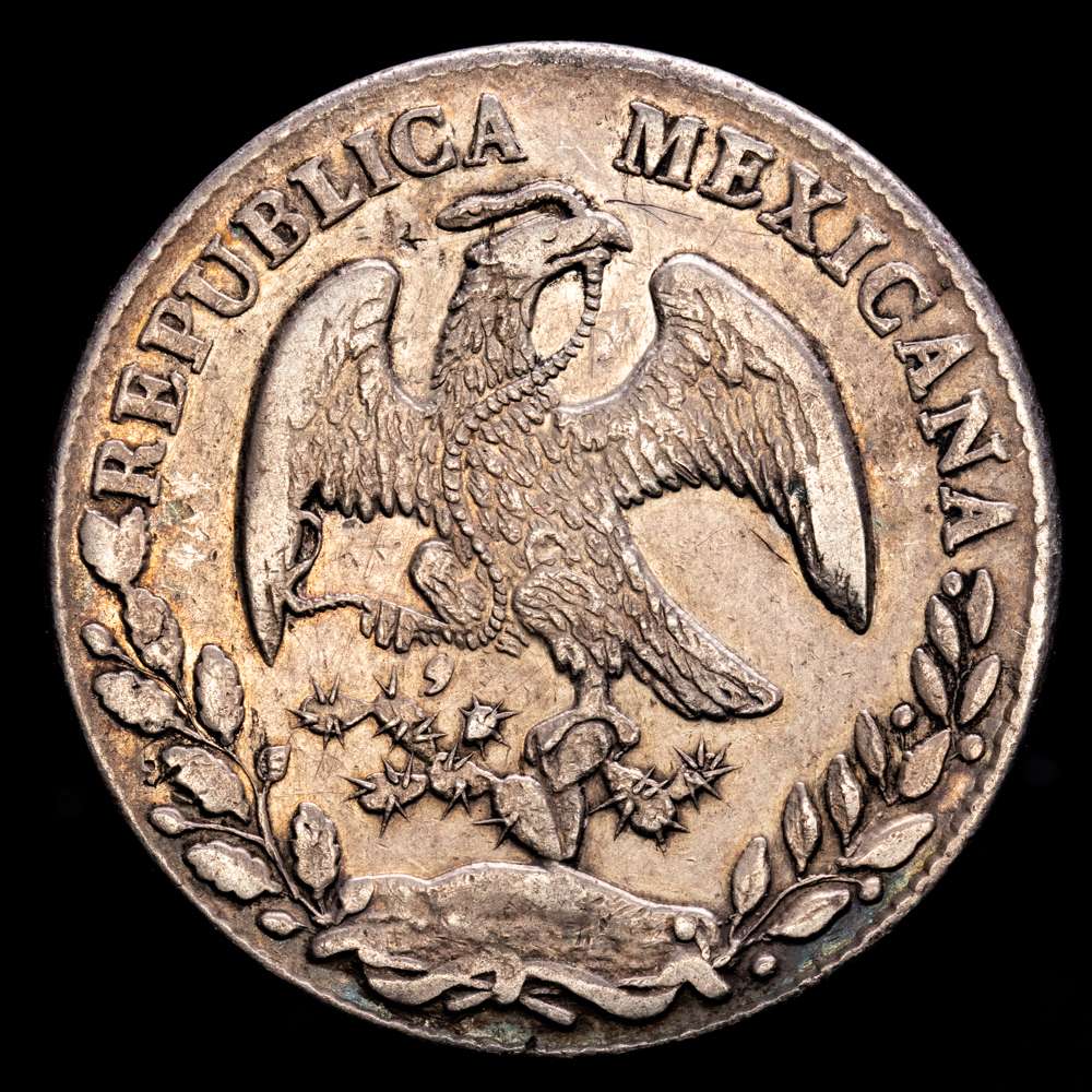 República de México. 8 Reales. ( 26,93 g.). Alamos. 1873. KNA377. Alamamos mint . Escasa . MBC+