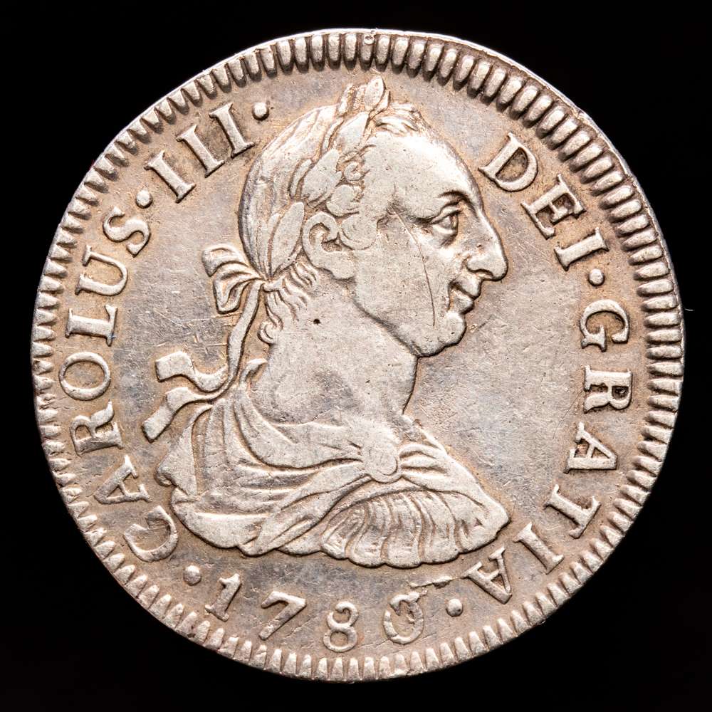 Carlos III. 2 Reales. (6,58 g.). México. 1780. F·F. AC-669. (MBC+).