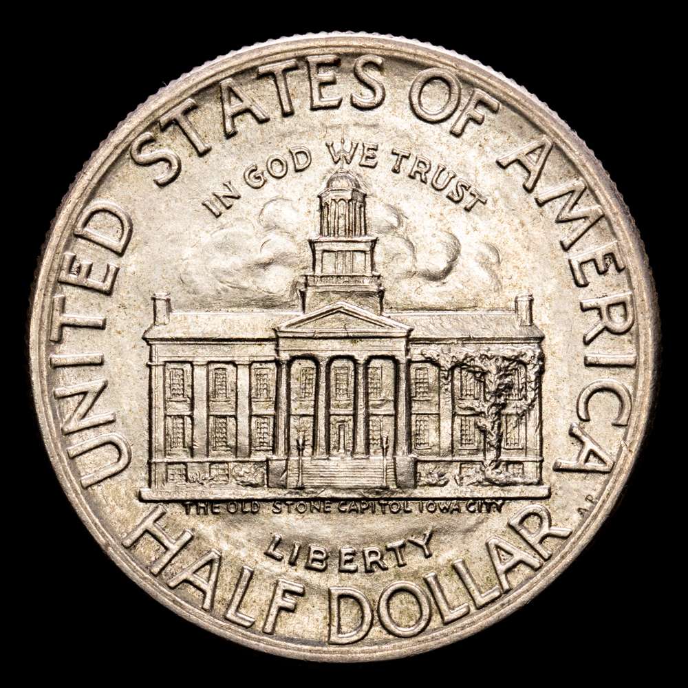 Estados Unidos. 1/2 dólar. 1946. (Km-197). Ag. 12,50 gramos. Centenario del Estado de Iowa. 1846-1946. SC.