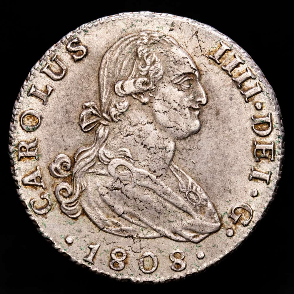 Carlos IV. 4 Reales. (13,26 g.). Madrid. 1808. A·I. AC-709. EBC-MBC+. Rara. Plata algo agria