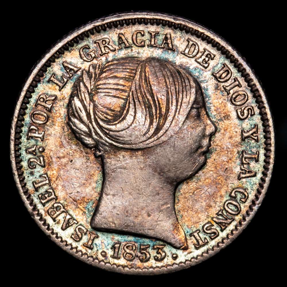 Isabel II. 1 Real. (1,31 g.). Madrid. 1853. AC-303. MBC+. Bella pátina