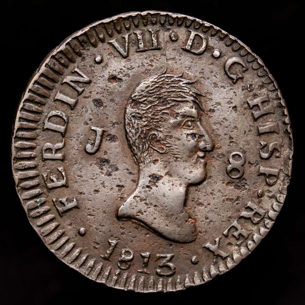 Fernando VII. 8 Maravedí. (10,32 g.). Jubia. 1813. AC-191. MBC+.