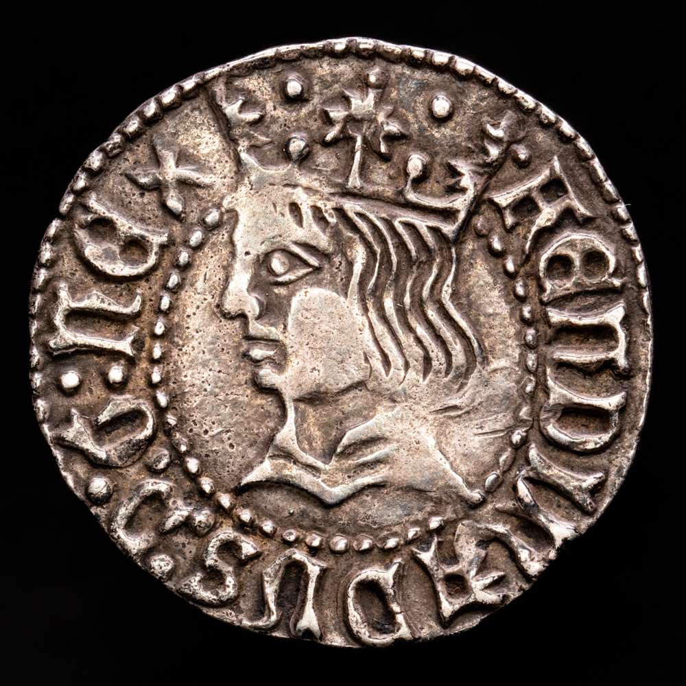 Ferran II (1479-1516). Barcelona. Croat. (AC. 56) (Cru.VS 1139) (Cru.CG 3068a). Rev.: Rondel en el 2º y 3º cuarto. Buen ejemplar. 3,07 gramos. MBC+.