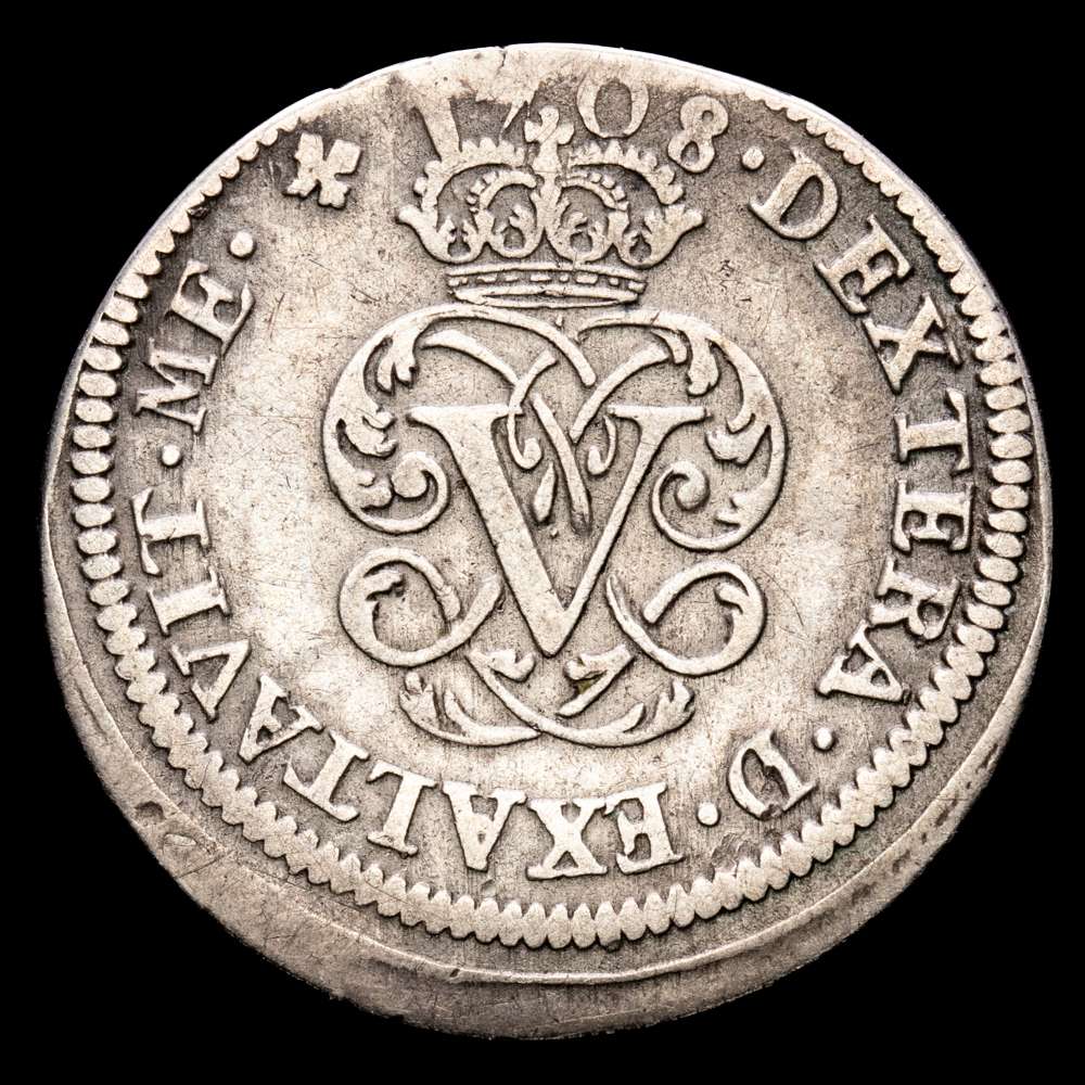 Felipe V. 2 Reales. (5,18 g.). Segovia. 1708. Y. Cal-2019-942. MBC.