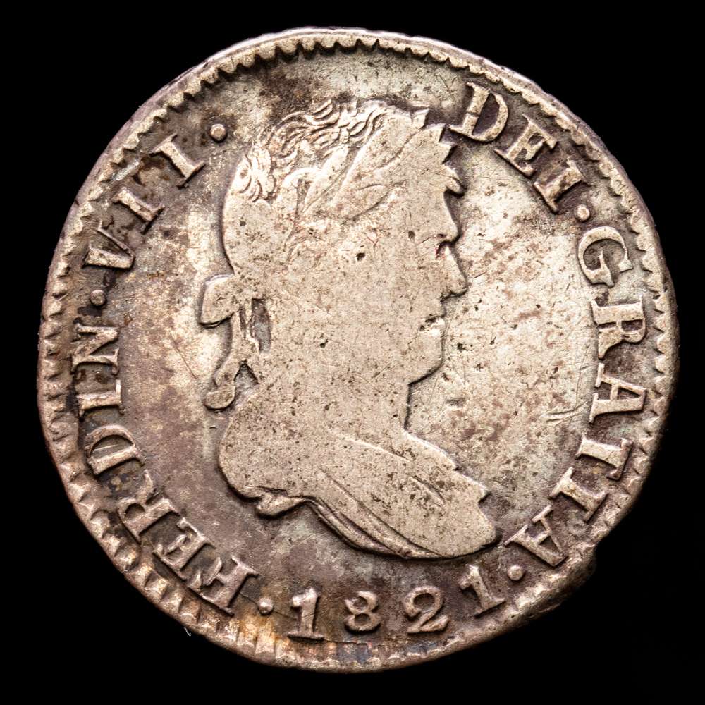 Fernando VII. 1 Real. ( 3,04g.). Zacatecas. 1821. R·G. AC-714. BC+.