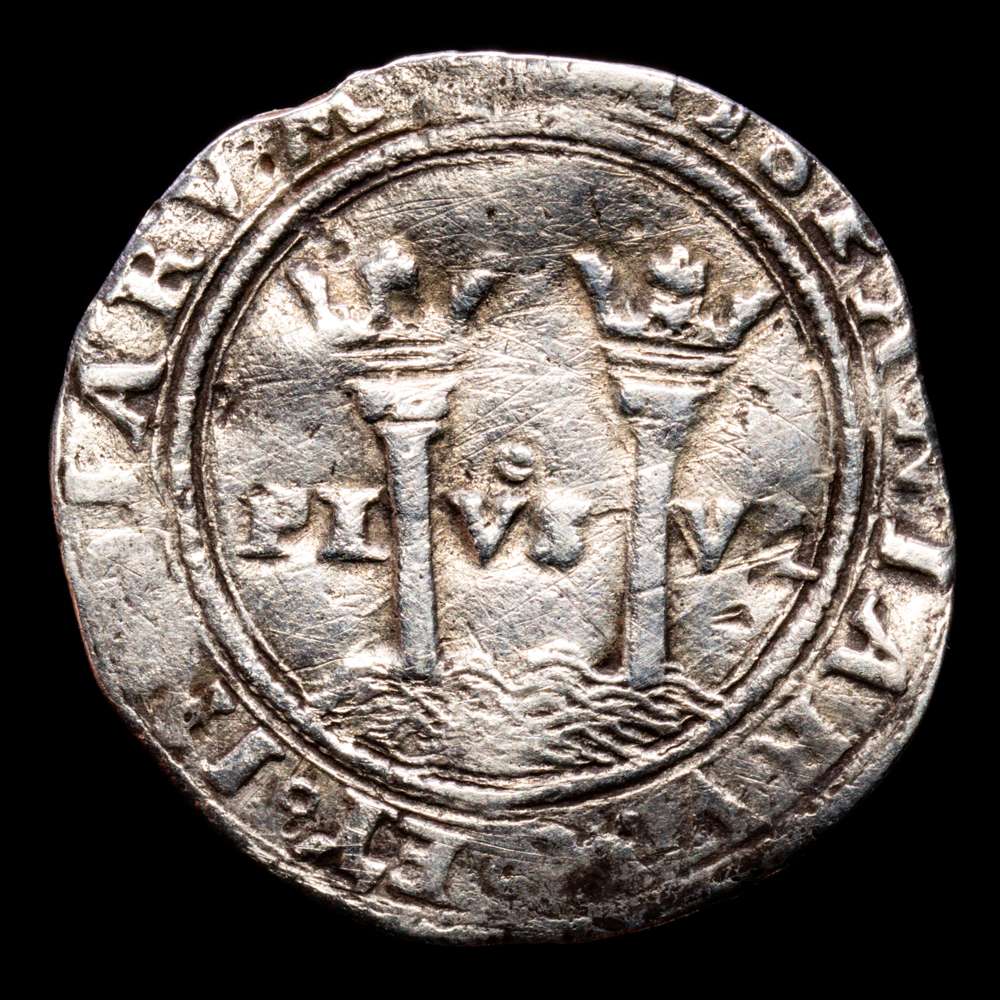 Juana y Carlos (1504-1555). 1 real. ND (1548-1556). México. L-M. (Cal-73). Ag. 3,15 g. MBC.