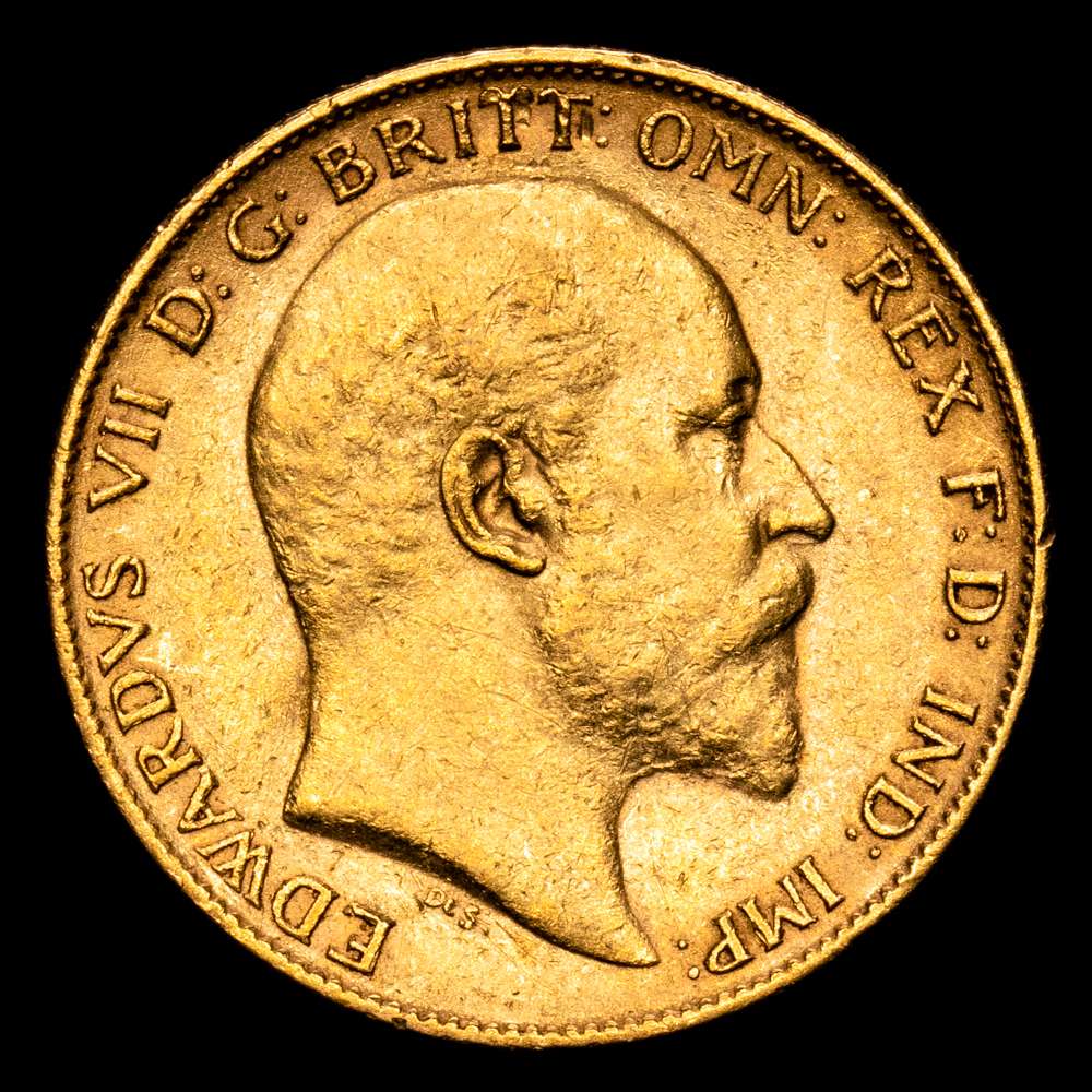 Gran Bretaña – Edward VII. Half-sovereign. (4,00 g.). London. 1903. Fr-401. VF+