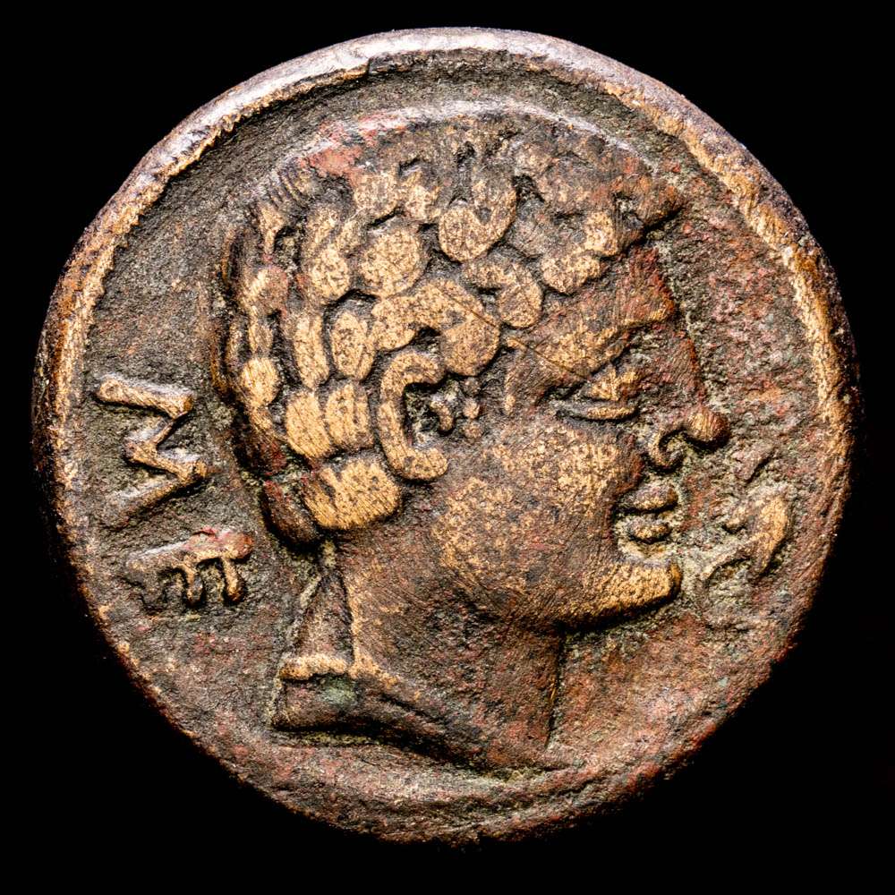 Hispania Antigua. As. (19,53 g.). Secaisa. 89 a.C.. VV-65.2. MBC+. Pátina marrón. Buen ejemplar.