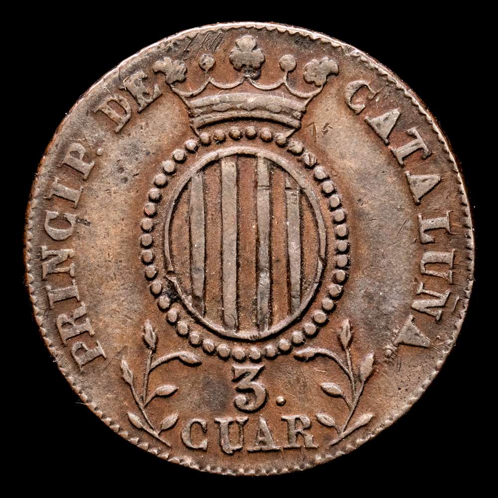 Isabel II. 3 Cuartos. (7,2 g.). Barcelona. 1841. AC-9. MBC+.