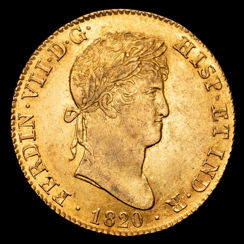 Fernando VII. 4 Escudos. (13,5 g.). Madrid. 1820. G·J. AC-1716. EBC+. Color bonito. Muy atractiva.