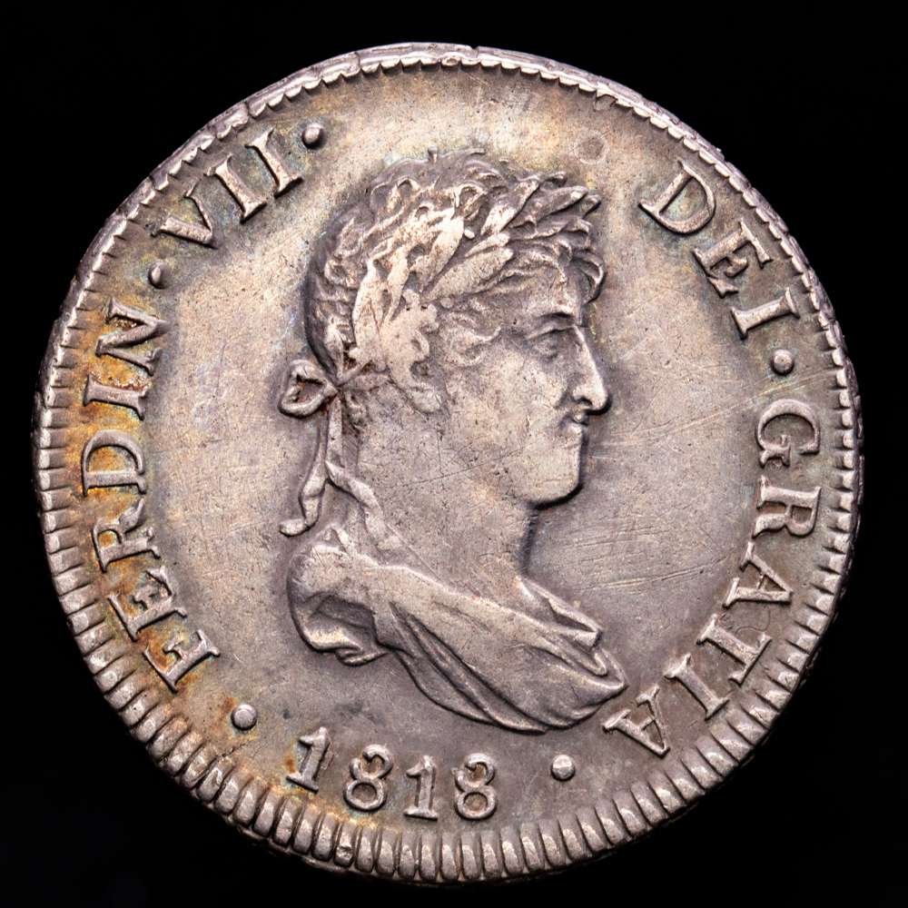 Fernando VII. 2 Reales. (6,64 g.). Lima. 1818. J·P. AC-818. MBC+/EBC.