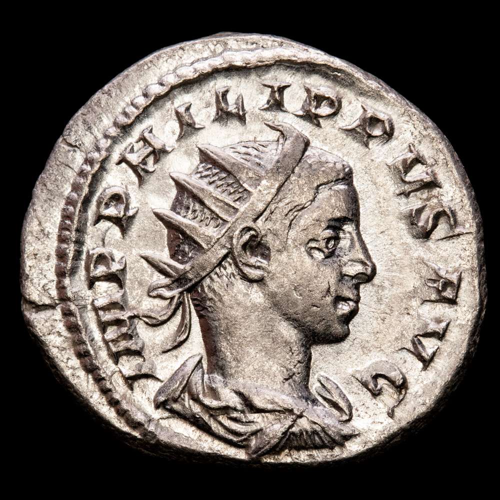 FELIPE II (247-249). Antoniniano. Roma. RIC 227. Estado: VF+. Peso: 4,60 g. Diámetro: 22 mm.