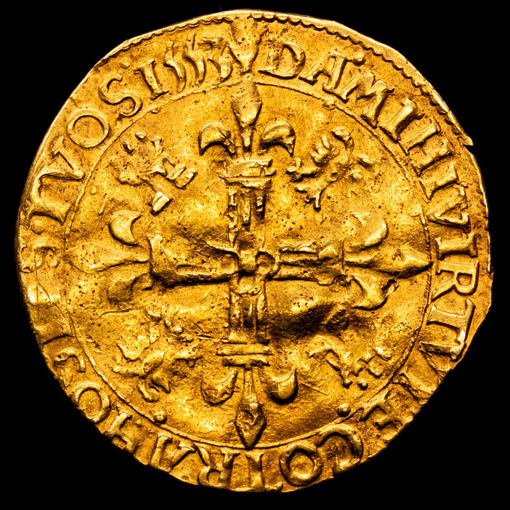 BRABANTE BRABANTE , Carlos V (1506-1555), Corona del sol, 1553, Amberes. GH 186-1; Delm. 102; Oeste 664; VH 223. 3,30 gramos. VF+. Escasa.