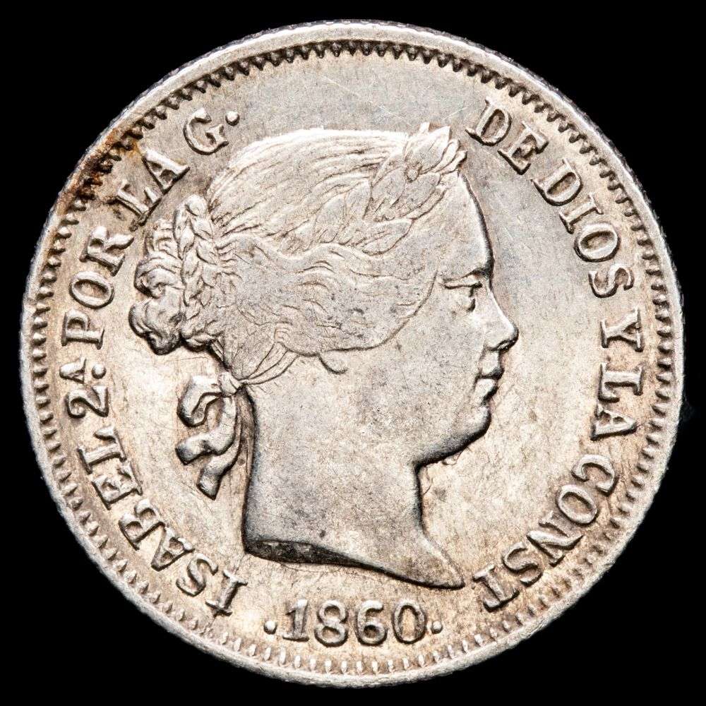 Isabel II. 1 Real. (1,28g.). Barcelona. 1860. AC-285. EBC. Restos de brillo original.