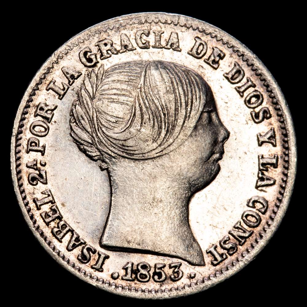 Isabel II. 1 Real. (1,3 g.). Barcelona. 1853. AC-276. MBC+.