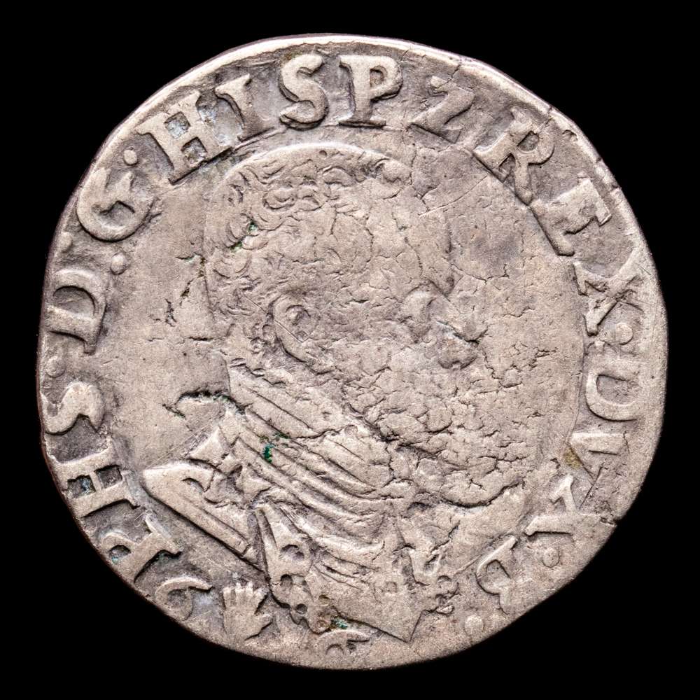 Felipe II (1556-1598). 1/5 de escudo. 1566. Ámbares. (Tauler-913). (Vanhoudt-271 AN). (Vti-855). Ag. 6,69 gramos. MBC-