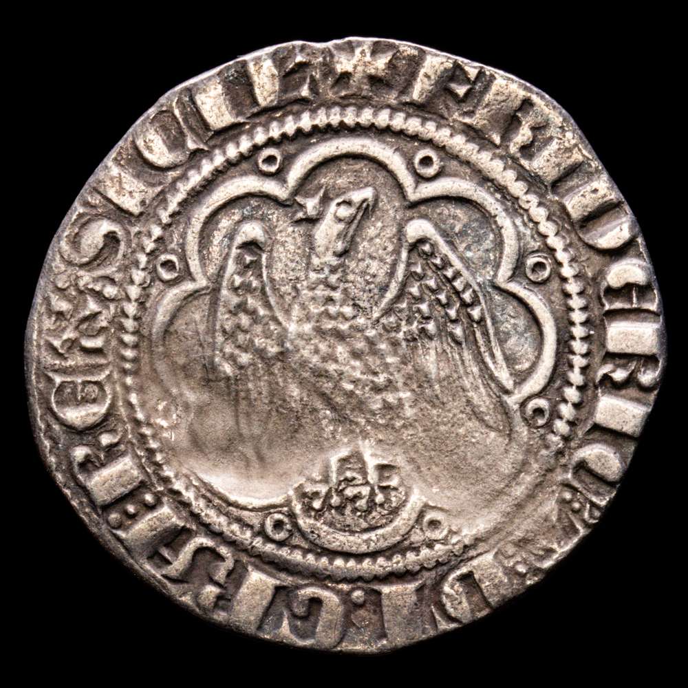 Corona de Aragón. Frederic III (1296-1337). Pirral. Sicilia. (Cru-566). (Cru C.G-2554).  Ag. 2,43 g. Cruz sobre el escudo. Pátina. Escasa. MBC+.