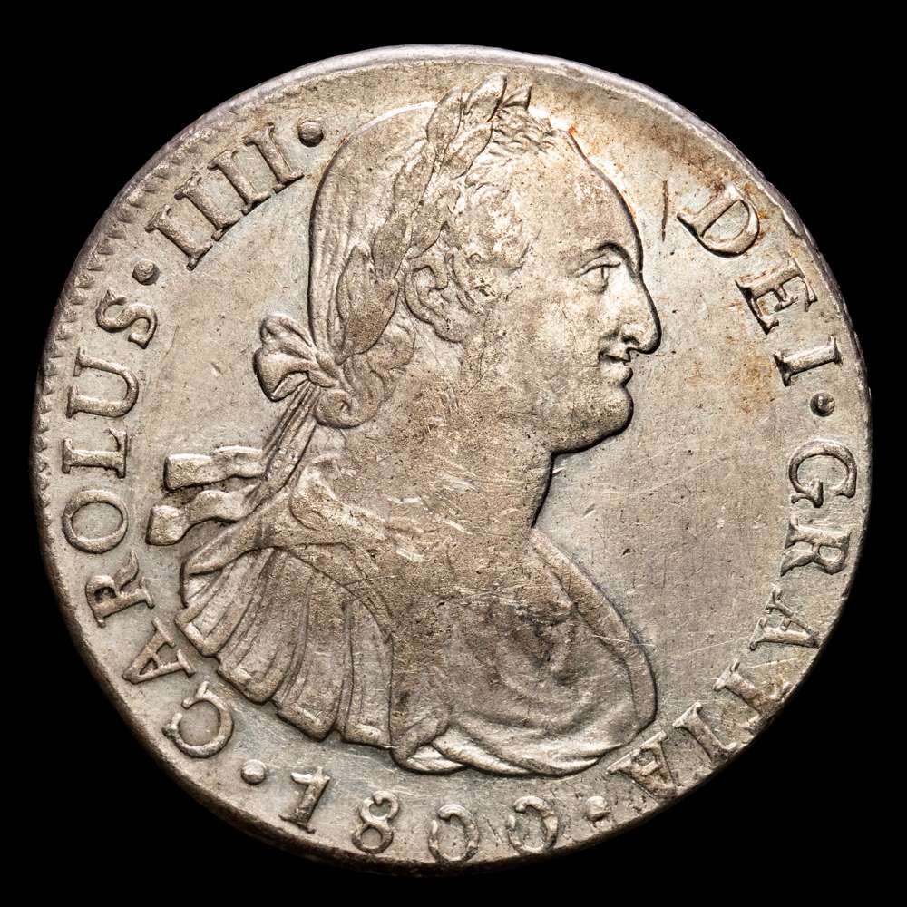 Carlos IV (1788-1808). 8 reales. 1800. Lima. IJ. (Cal-918). Ag. 26,90 gramos. Gran parte de brillo original. EBC-.