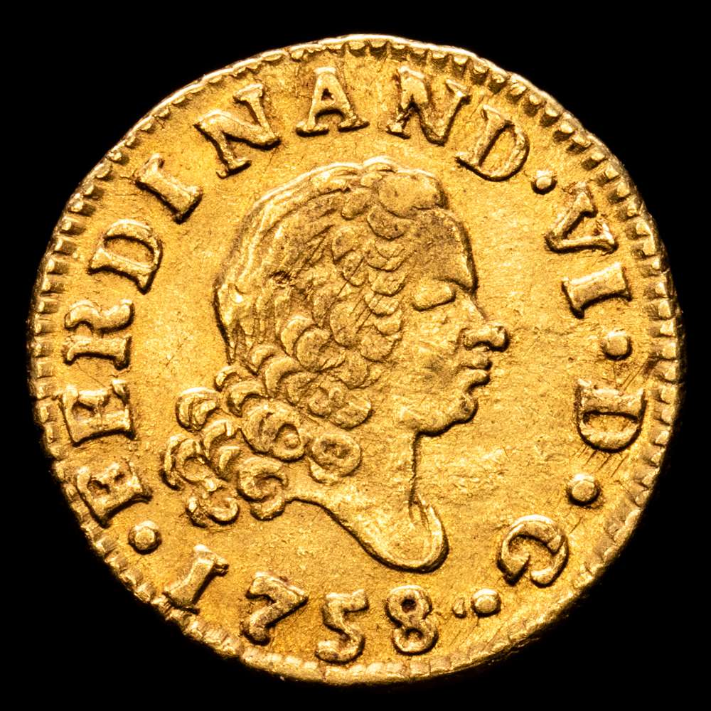 Fernando VI. 1/2 Escudo. (1,78 g.). Madrid. 1758. J·B. CAL-564. EBC-.