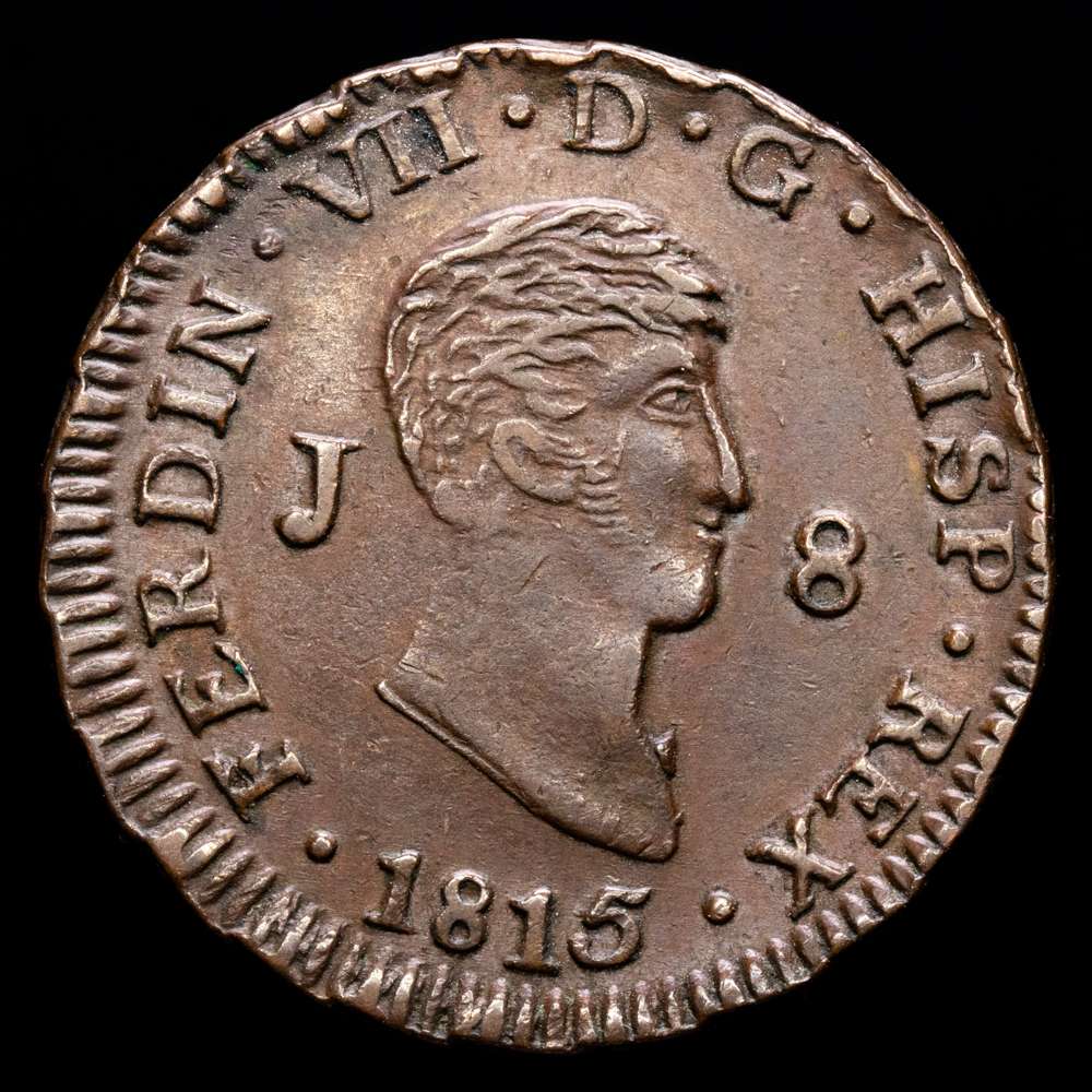 Fernando VII. 8 Maravedís. (10,43g.). Jubia. 1815. AC-193. EBC.