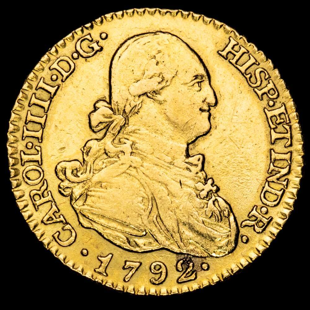 Carlos IV (1788-1808). 1 escudo. 1792. Madrid. MF. (Cal-1109). Au. 3,31 gramos. (MBC).