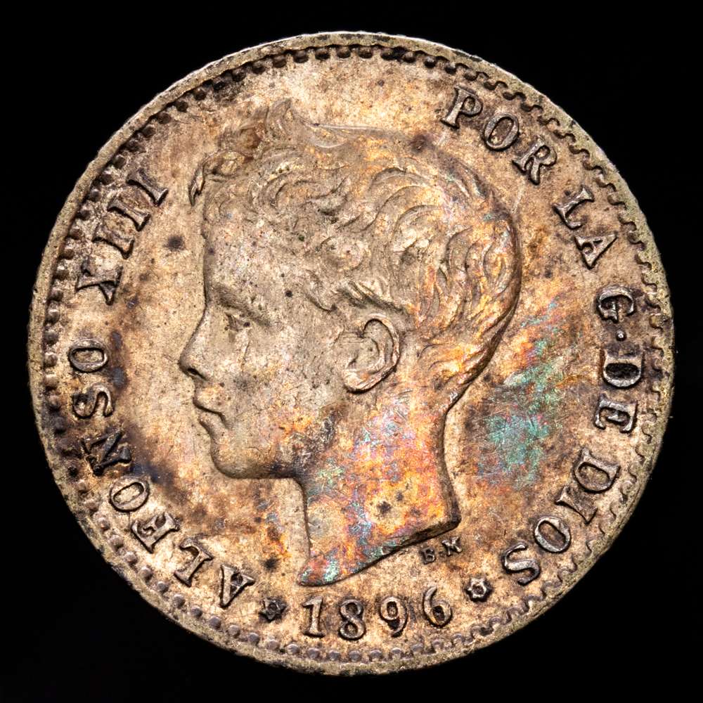 Alfonso XIII. 50 Céntimos. (2,52 g.). Madrid. 1896 *9-6*. PG·V. AC-44. EBC-.