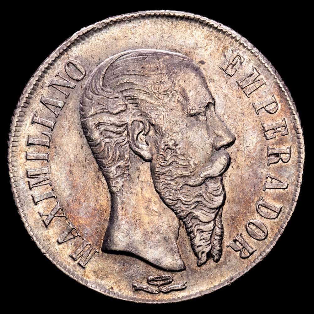 Mexico – Maximiliano 1 Peso (27,08 gramos.). San Luis de Potosí. 1866. Pi. KM-388.2. EBC-. Escasa.