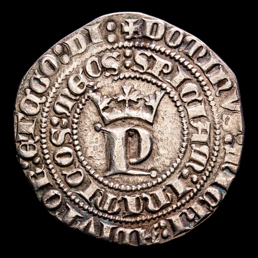 Pedro I (1350-1368). Sevilla. Real. (AB.380). 3,05 gramos. La N y la segunda I de INIMICOS rectificadas sobre una I y una C, respectivamente. MBC+.